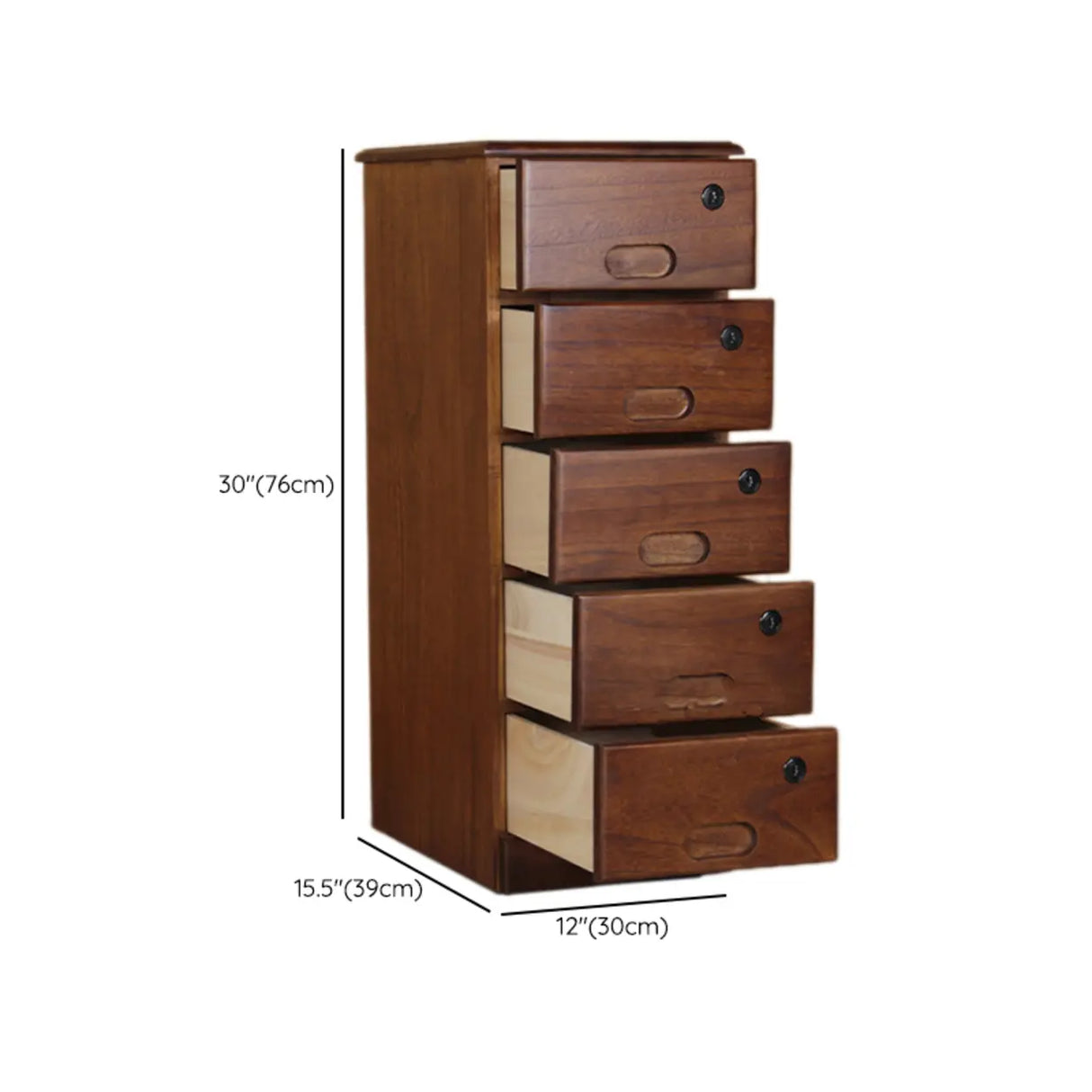 Lockable Wooden Vertical Brown Storage Filing Cabinet Image - 20
