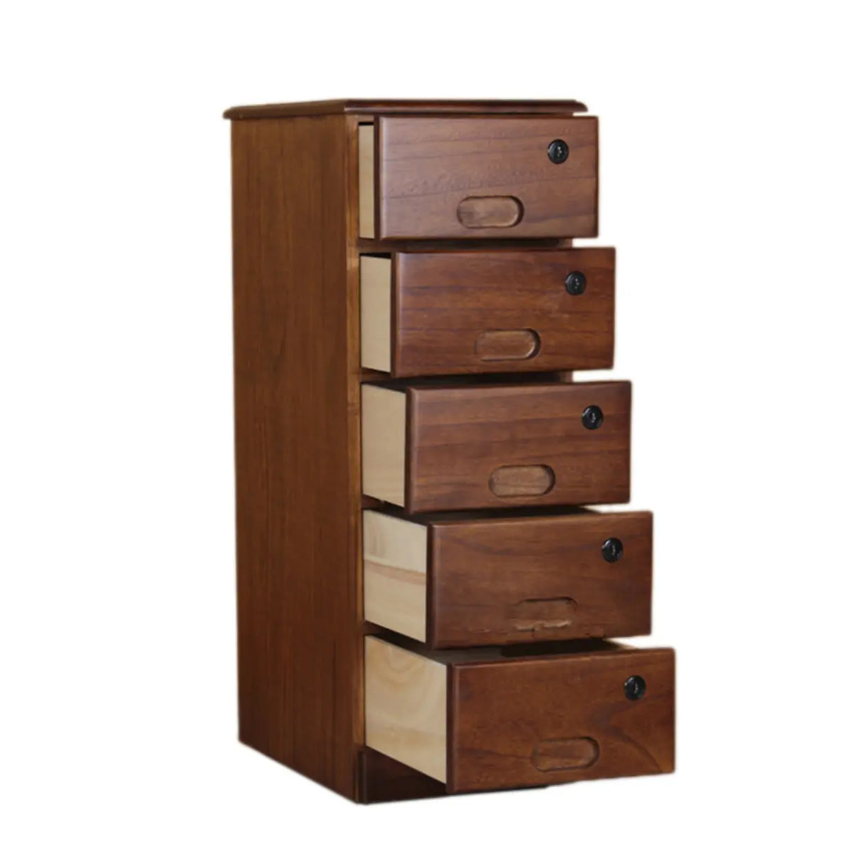 Lockable Wooden Vertical Brown Storage Filing Cabinet Image - 7