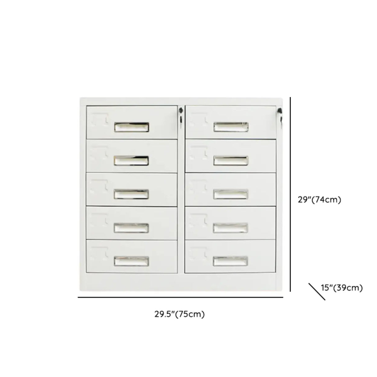 Locking Grey Metal Large Storage Drawer Filing Cabinet Image - 30