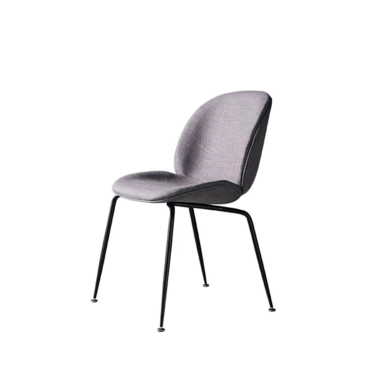 Low Curved Back Metal Padded Armless Dining Chairs Image - 14