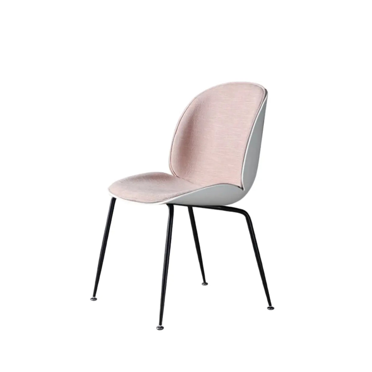 Low Curved Back Metal Padded Armless Dining Chairs Image - 25