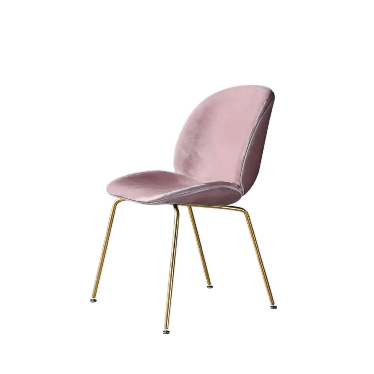 Low Curved Back Metal Padded Armless Dining Chairs Image - 26