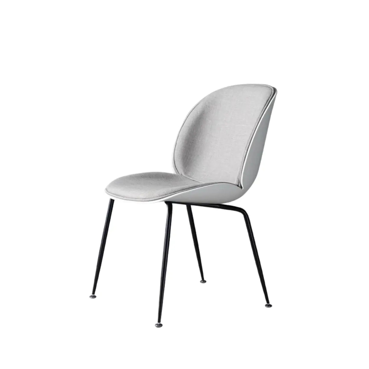 Low Curved Back Metal Padded Armless Dining Chairs Image - 27