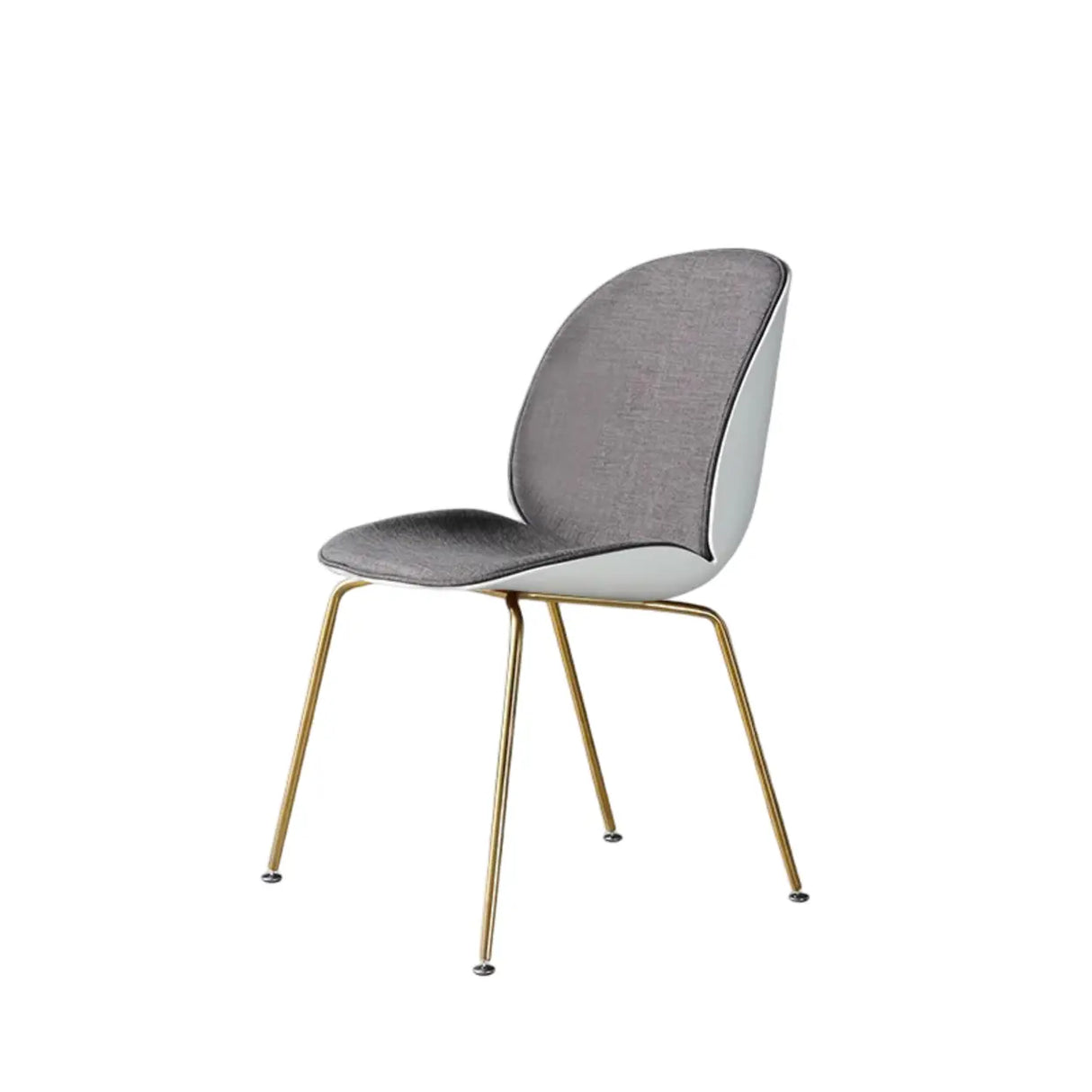 Low Curved Back Metal Padded Armless Dining Chairs Image - 29