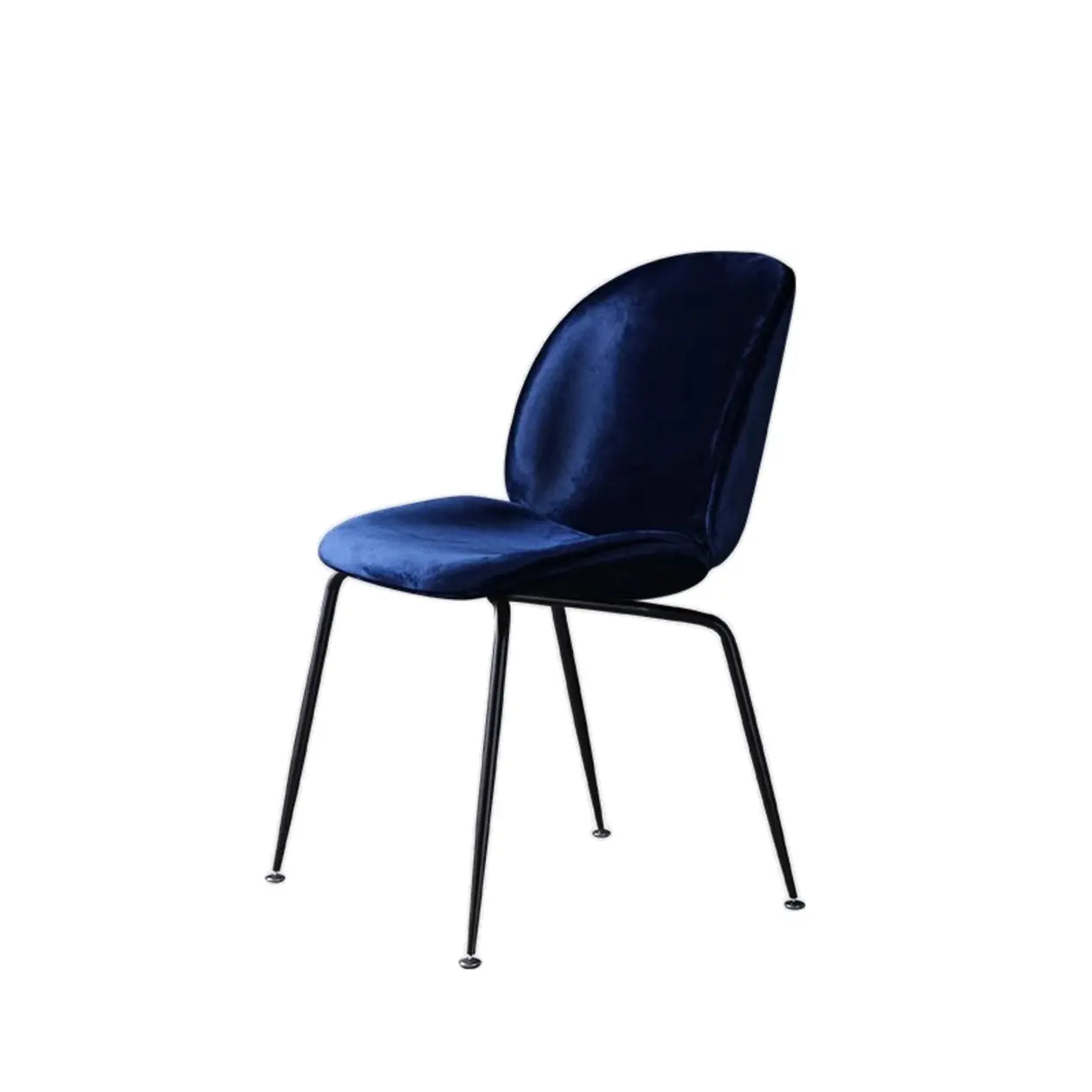 Low Curved Back Metal Padded Armless Dining Chairs Image - 9