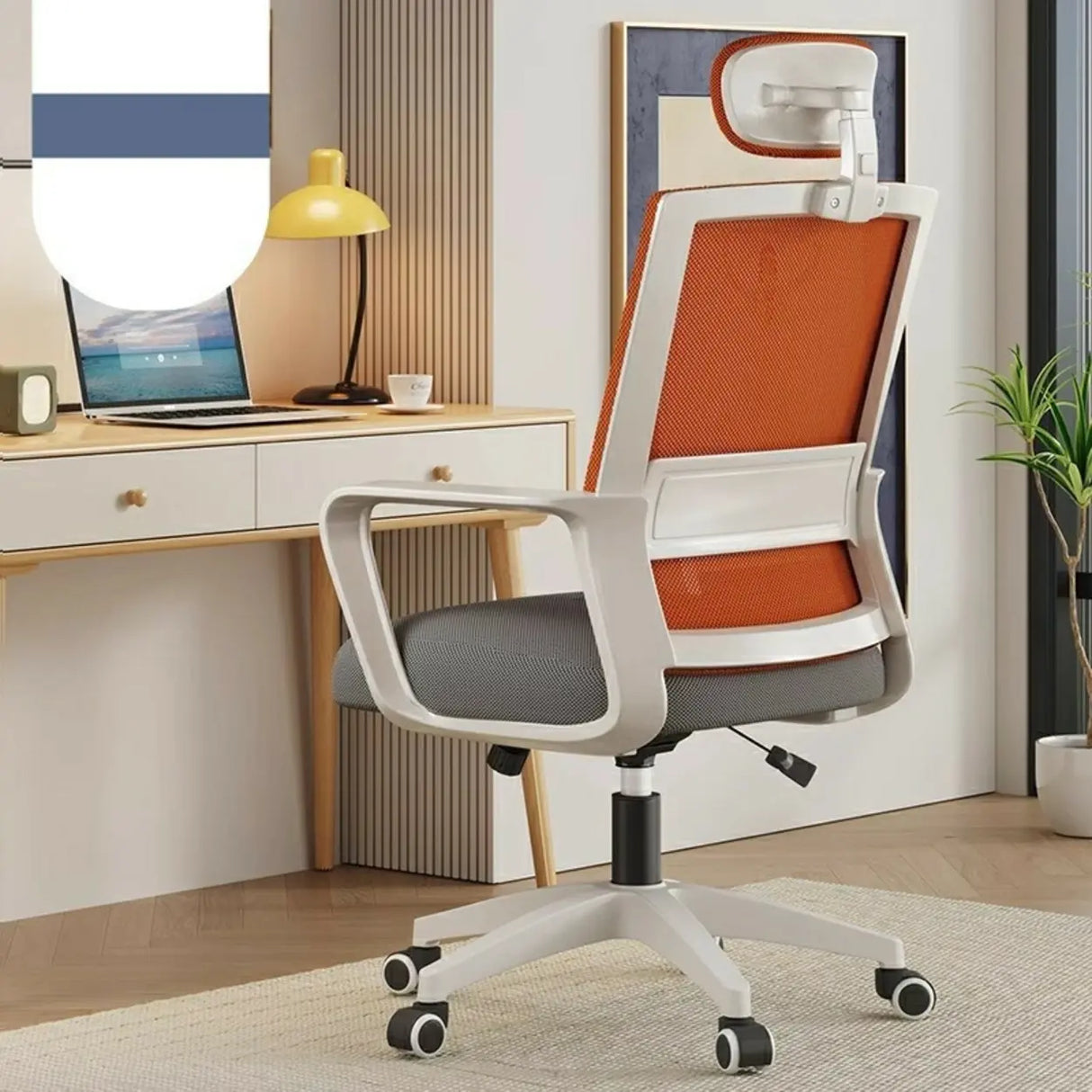 Lumbar Support Mesh Adjustable Seat Height Office Chair Image - 1