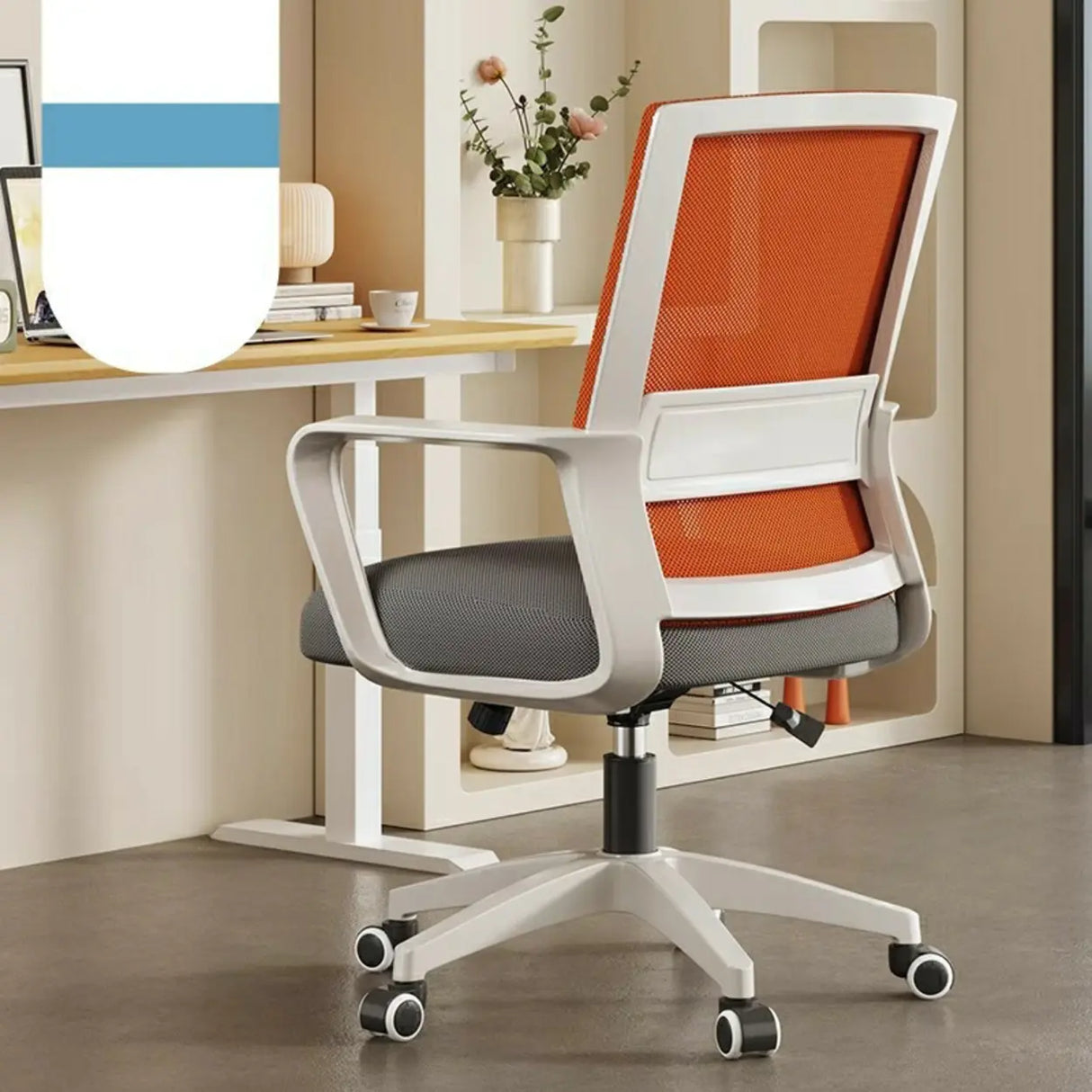 Lumbar Support Mesh Adjustable Seat Height Office Chair Image - 4