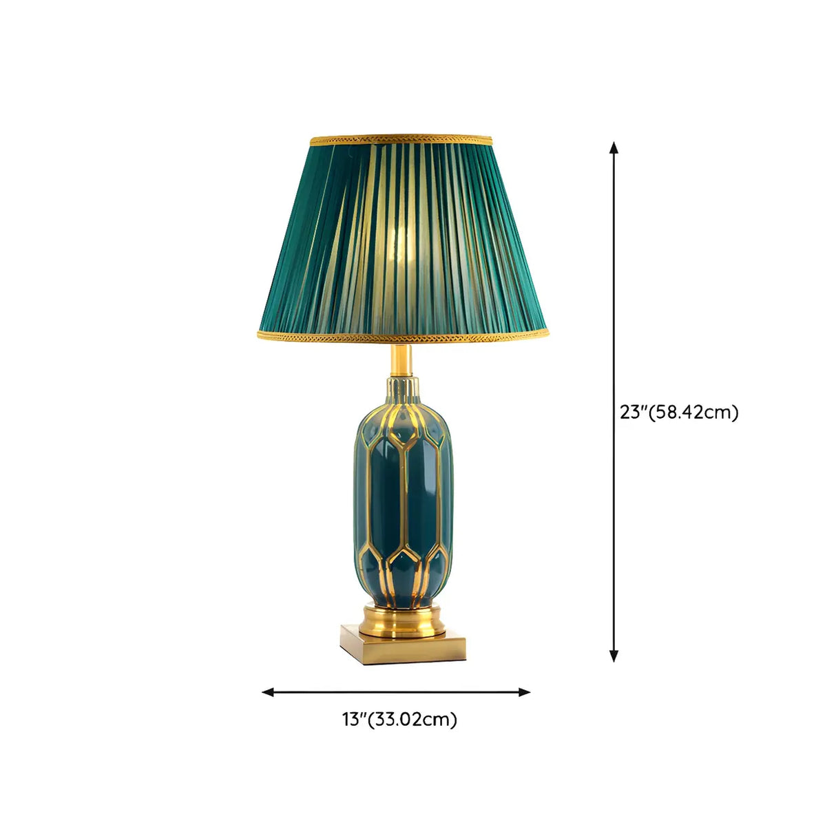 Luxe Green Vase Table Lamp with Push Button Switch