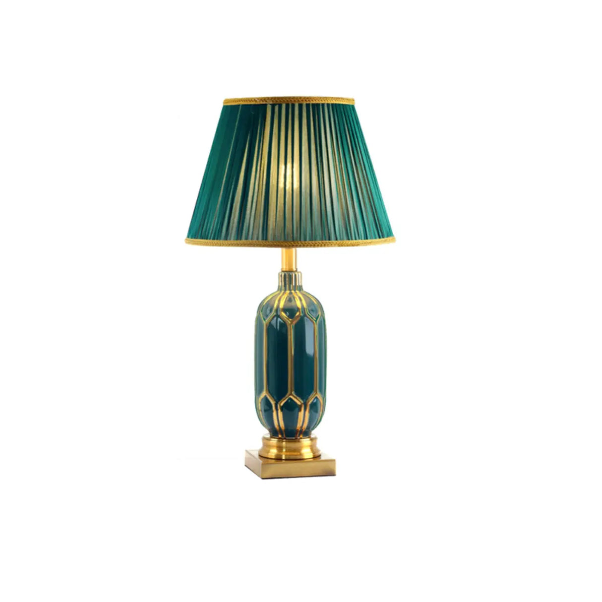 Luxe Green Vase Table Lamp with Push Button Switch Image - 5
