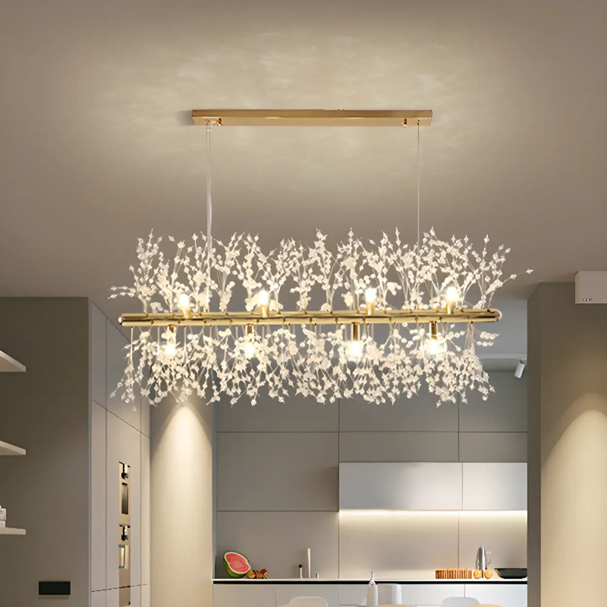 Luxurious Crystal Branch Island Chandelier Light Image - 1
