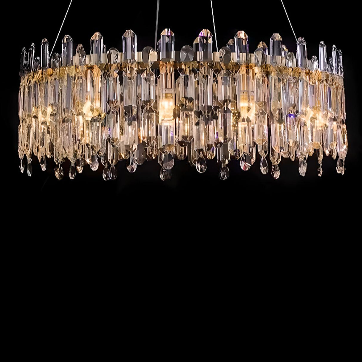 Luxurious Crystal Round Chandelier Adjustable Height Image - 10