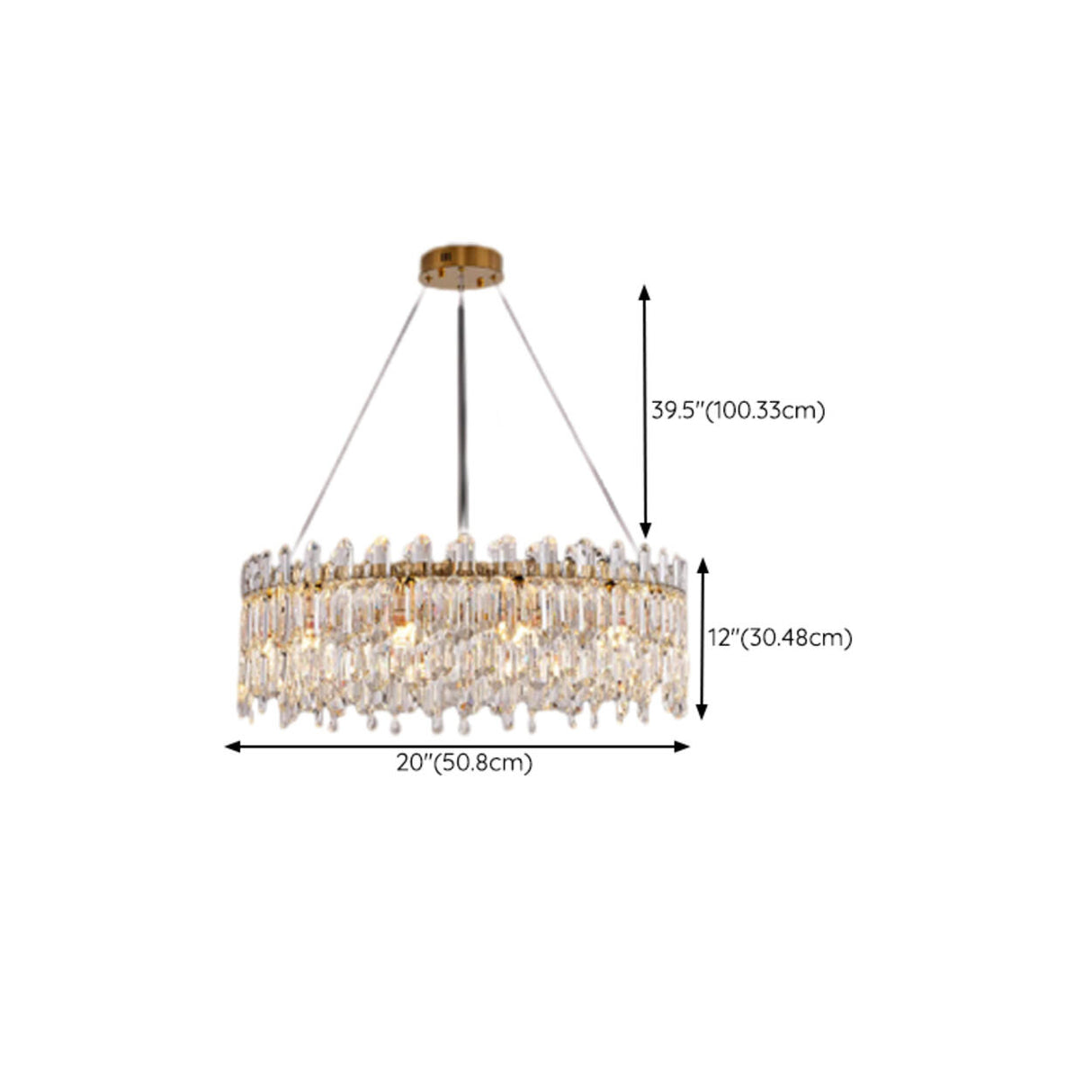 Luxurious Crystal Round Chandelier Adjustable Height