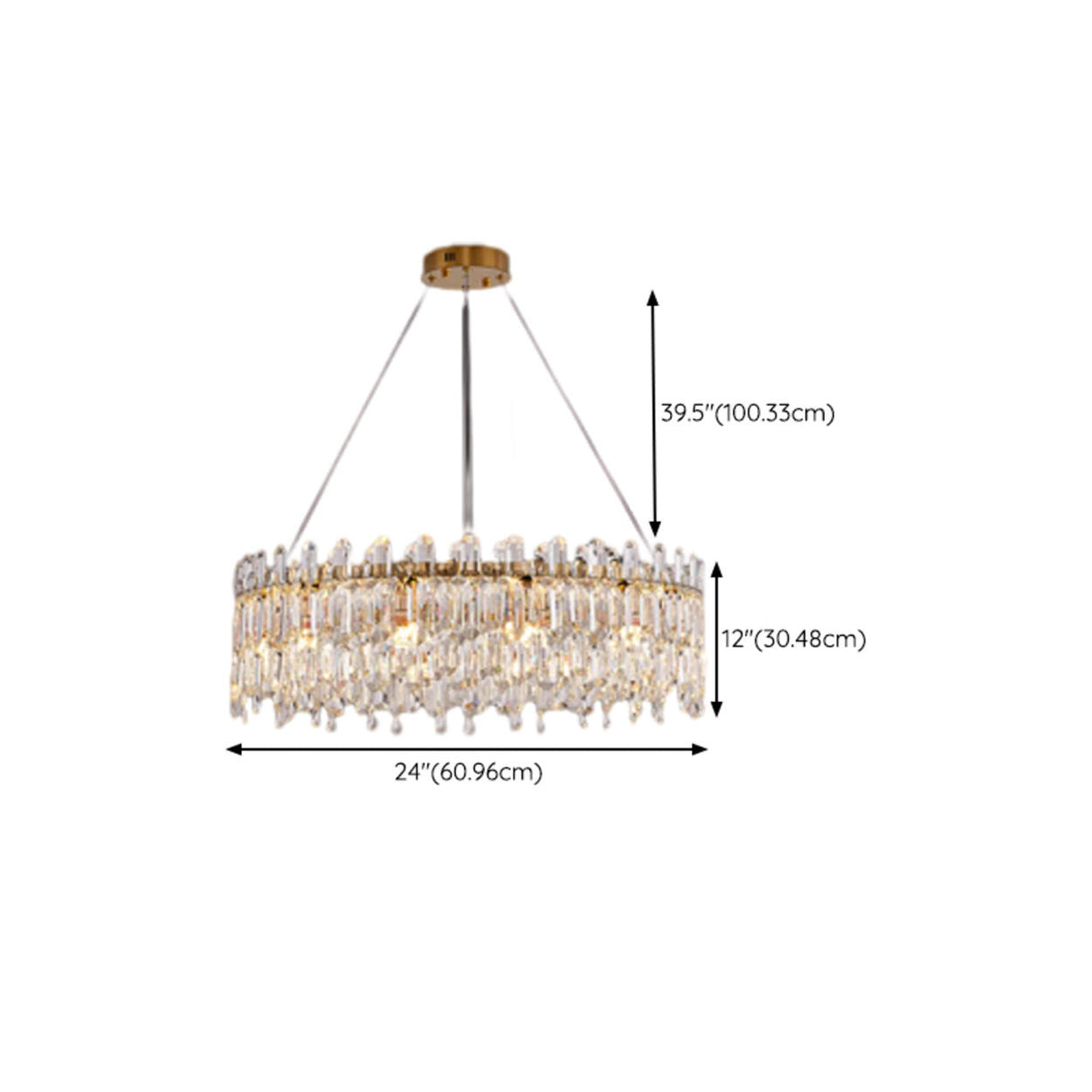 Luxurious Crystal Round Chandelier Adjustable Height Image - 17