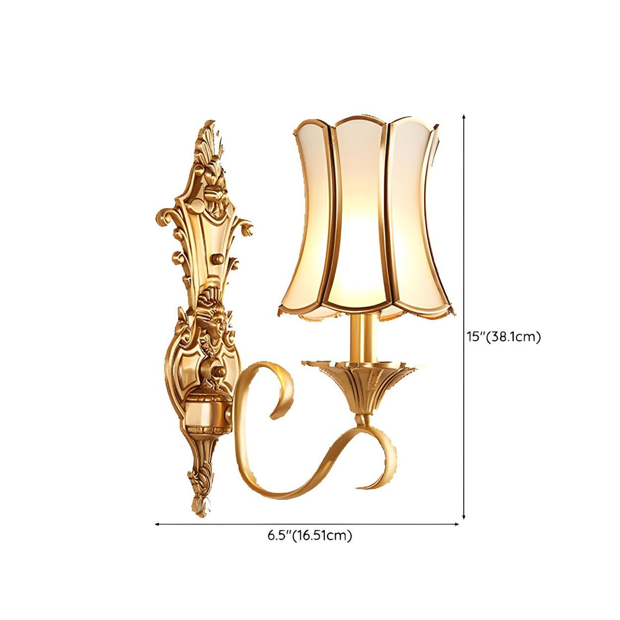 Luxurious Gold Geometric Frosted Glass Wall Sconce