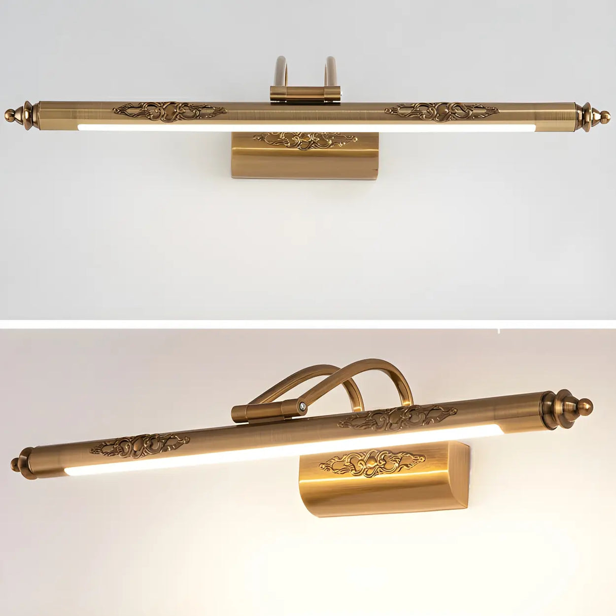 Luxurious Gold Geometric LED Bathroom Vanity Light Image - 8