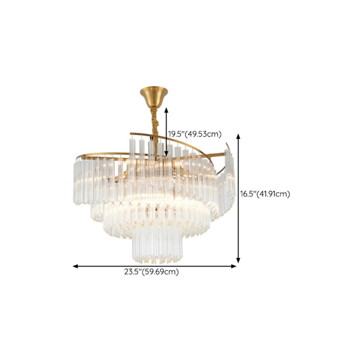 Luxurious Modern Gold 5-Tier Crystal Chandelier