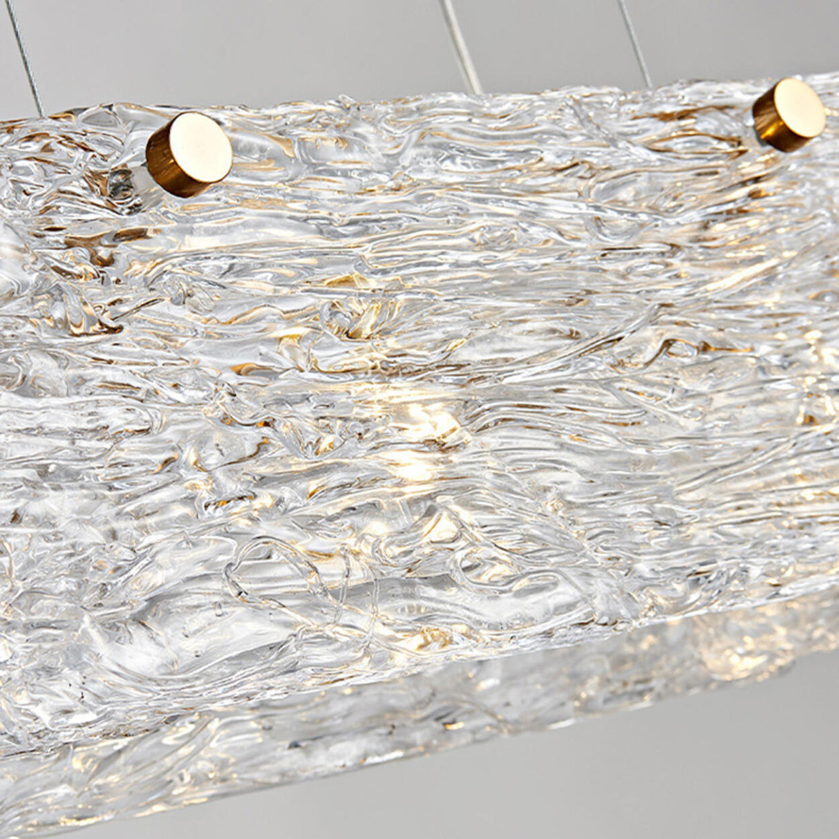 Luxurious Rectangular Glass Island Pendant Light Image - 10