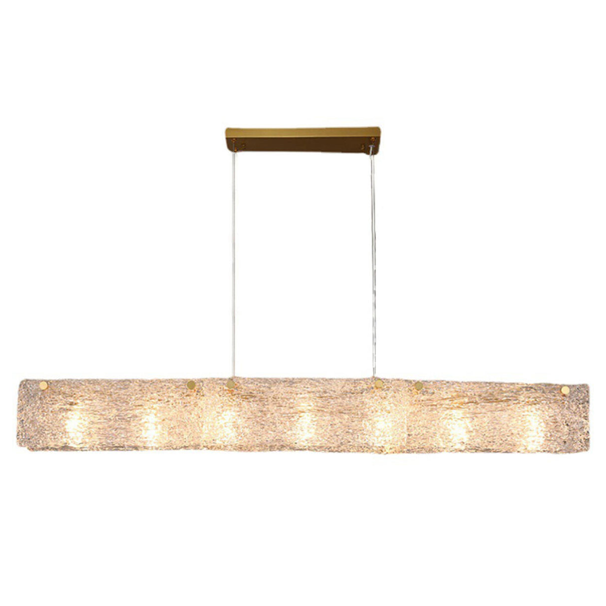 Luxurious Rectangular Glass Island Pendant Light Image - 5