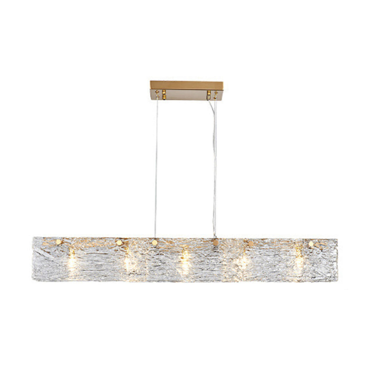 Luxurious Rectangular Glass Island Pendant Light Image - 6