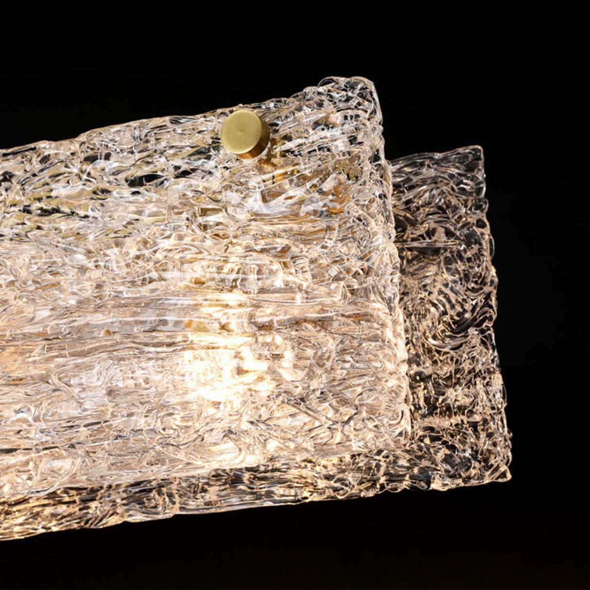 Luxurious Rectangular Glass Island Pendant Light Image - 9