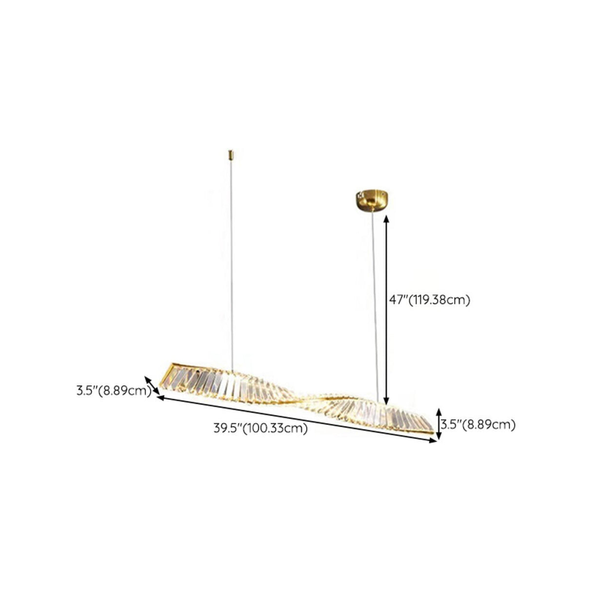 Luxury Adjustable Twisted Crystal Island Pendant Light