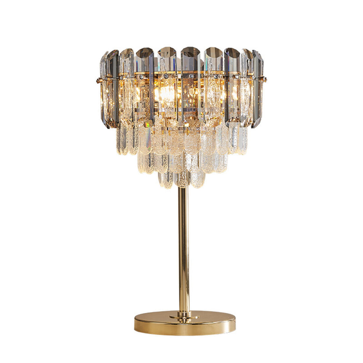 Luxury Art Crystal Cup-Shaped Metal Base Table Lamp Image - 5