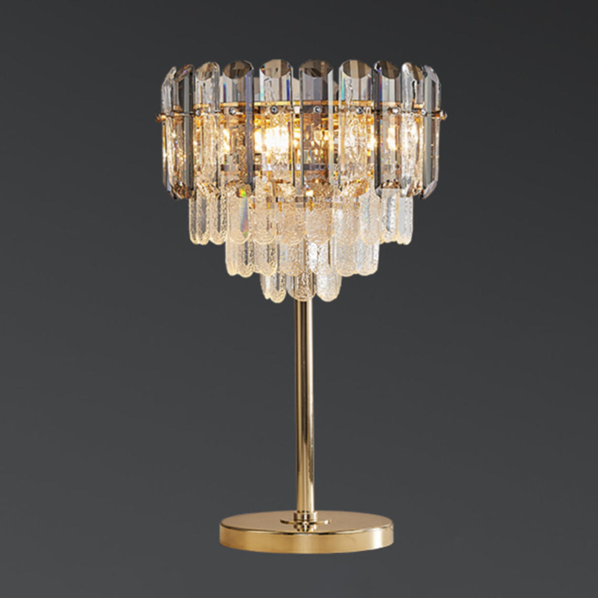 Luxury Art Crystal Cup-Shaped Metal Base Table Lamp Image - 6