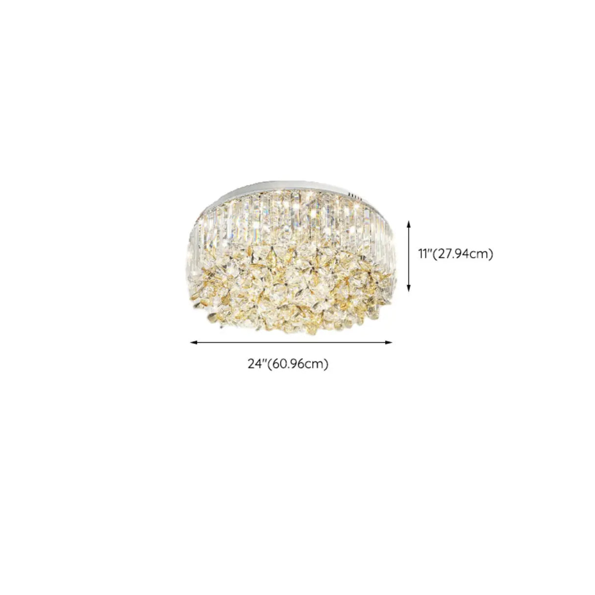 Luxury Branch Crystal Round Flush Mount Light