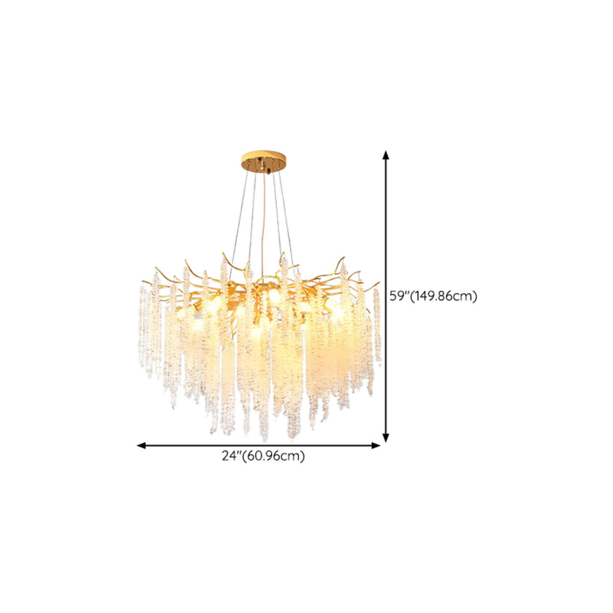 Luxury Cascading Crystal Chandelier Adjustable Height