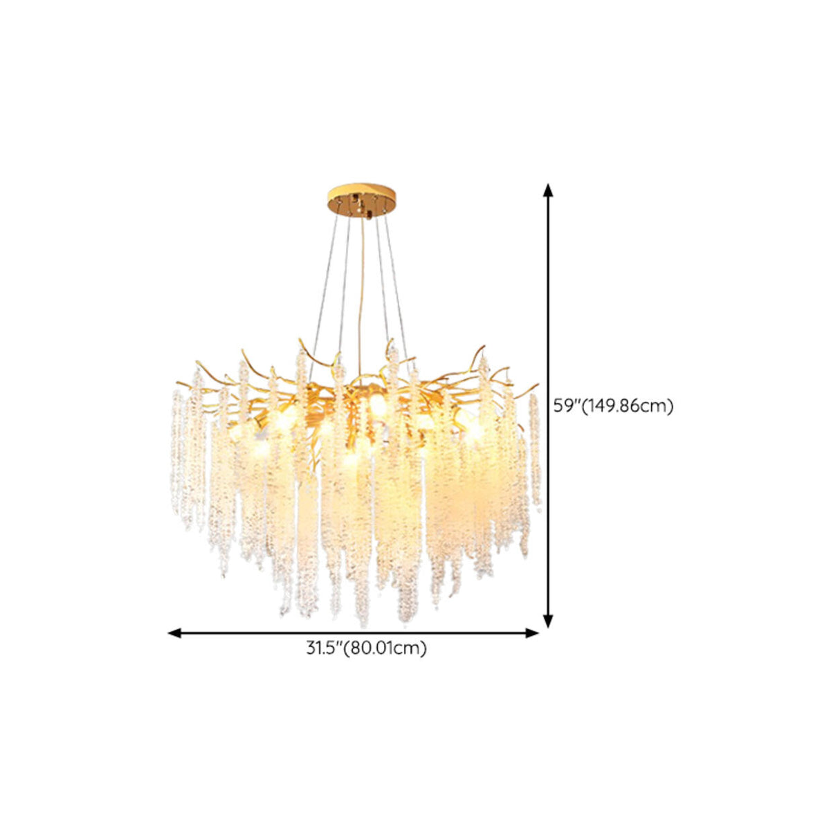 Luxury Cascading Crystal Chandelier Adjustable Height Image - 13