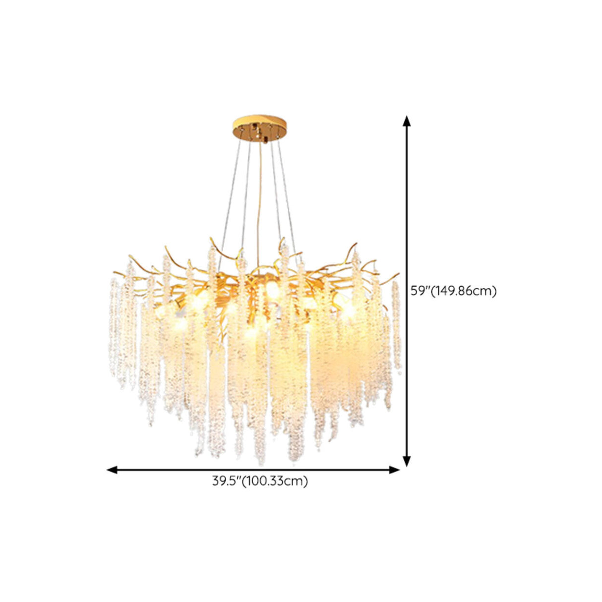 Luxury Cascading Crystal Chandelier Adjustable Height Image - 14