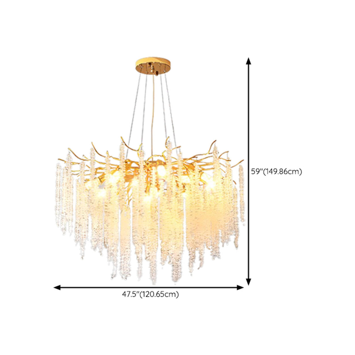 Luxury Cascading Crystal Chandelier Adjustable Height Image - 15