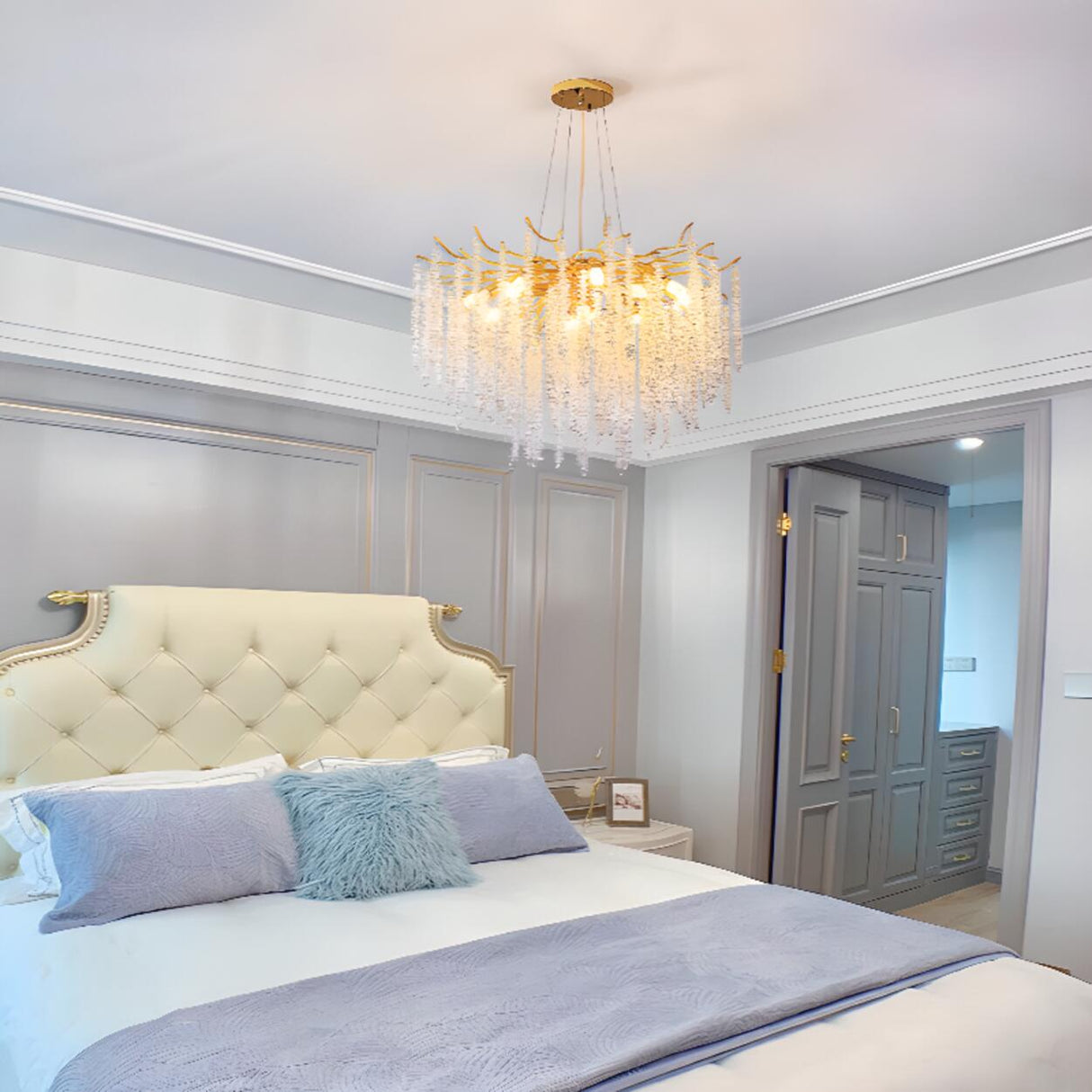 Luxury Cascading Crystal Chandelier Adjustable Height Image - 2