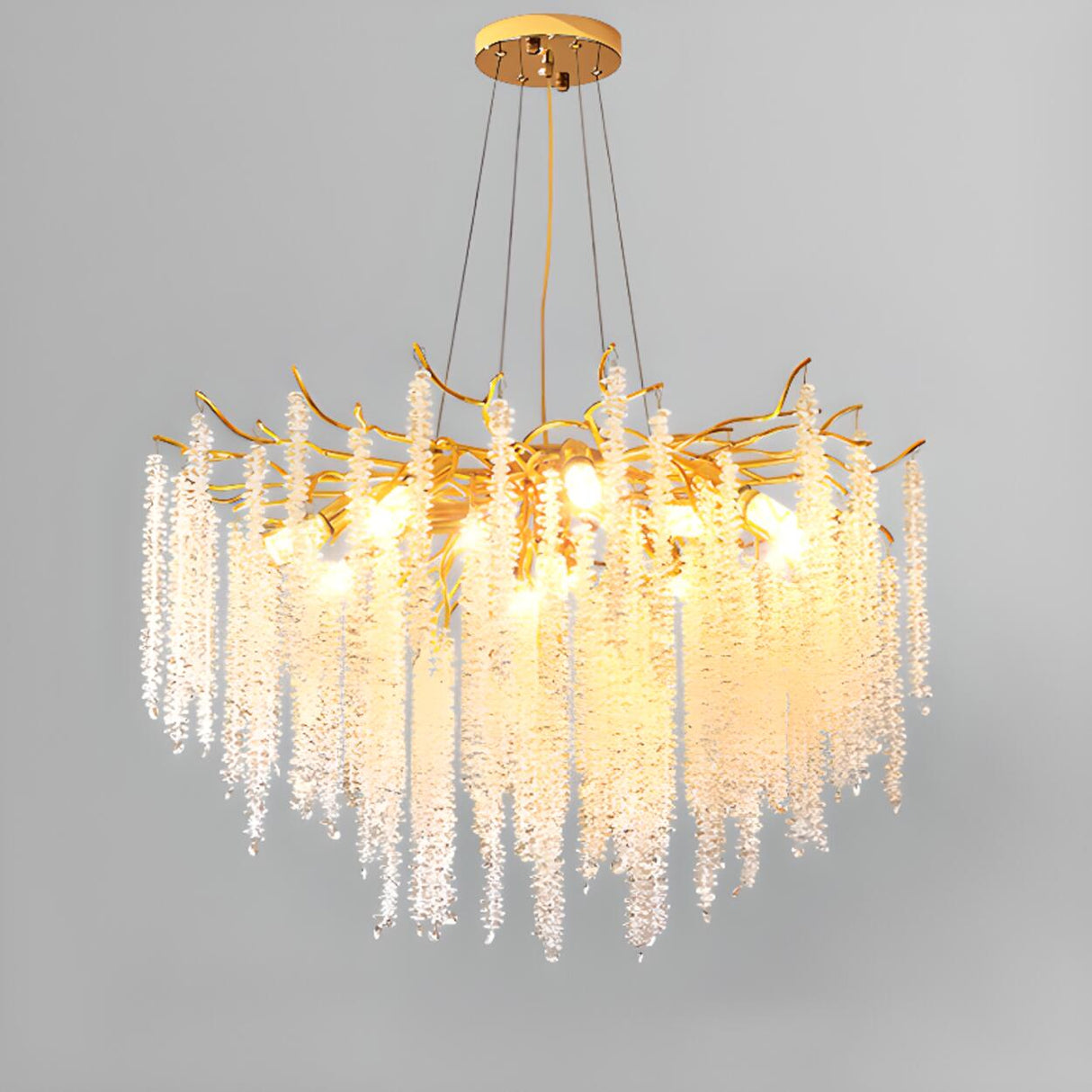 Luxury Cascading Crystal Chandelier Adjustable Height Image - 4