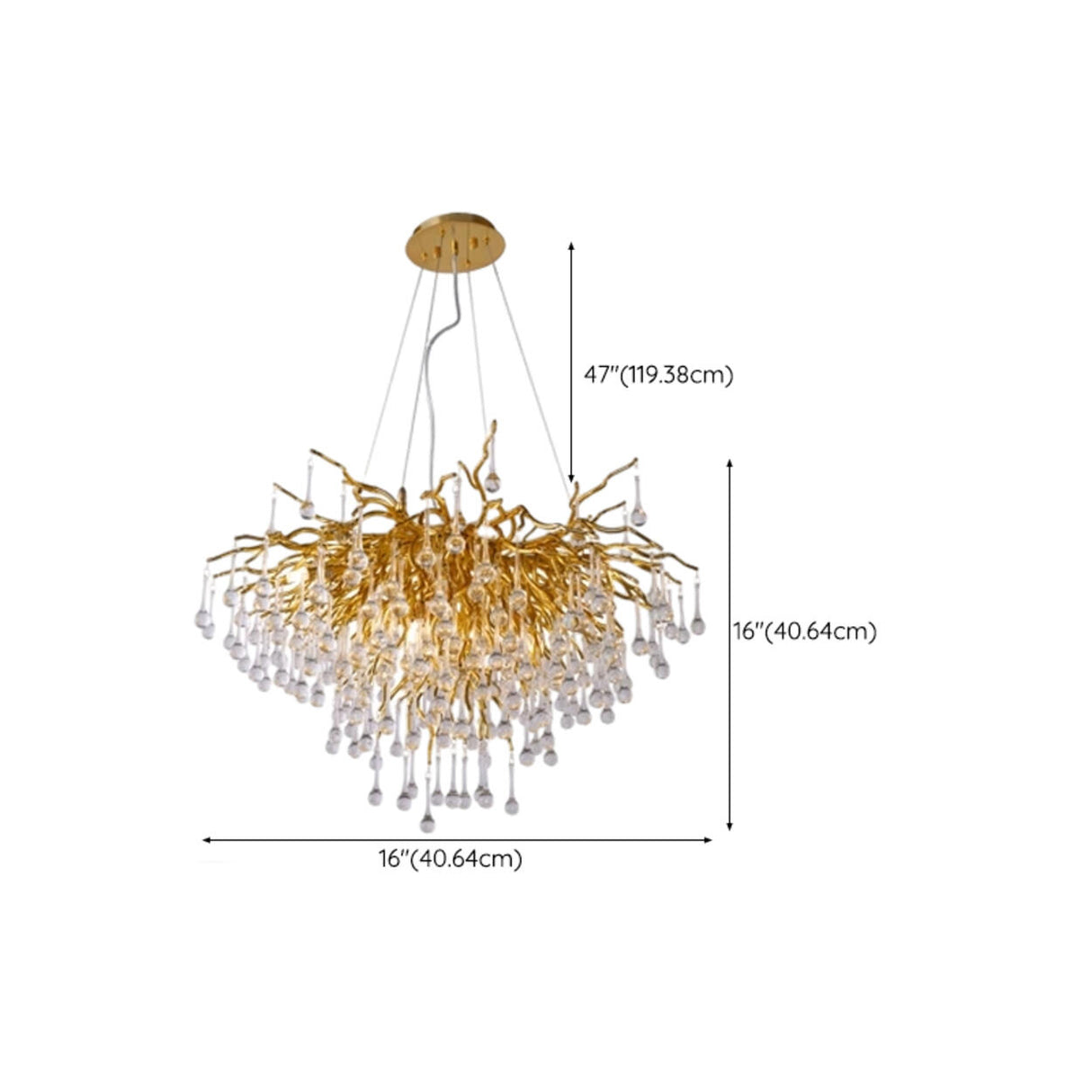 Luxury Crystal Branch Chandelier For Living Room