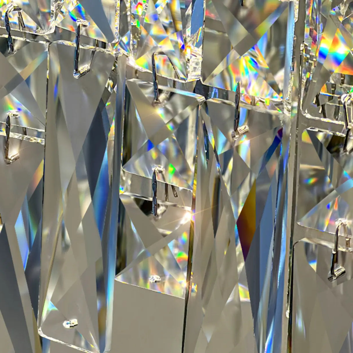 Luxury Crystal Cascading Prisms Island Chandelier Light Image - 8