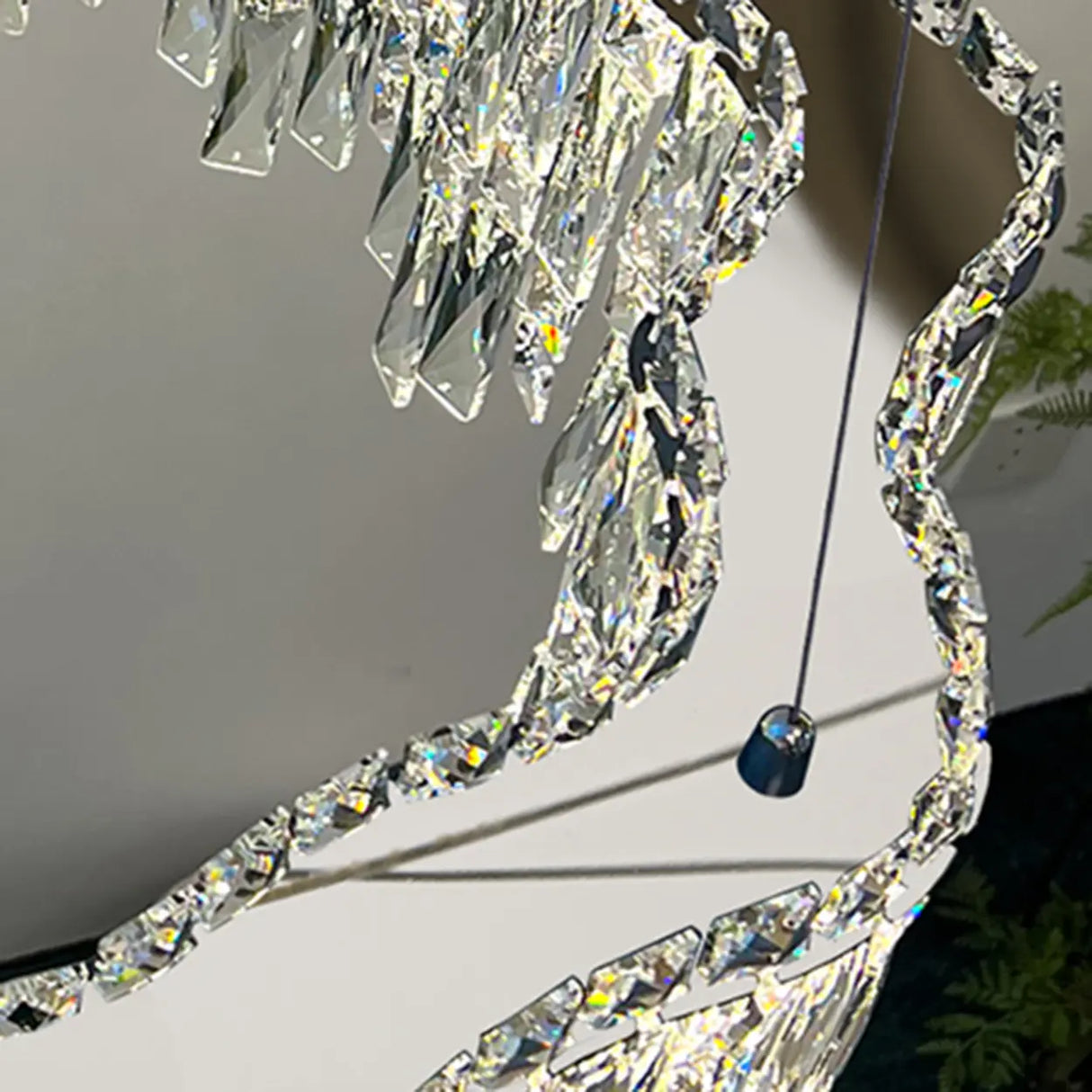 Luxury Crystal Cascading Prisms Island Chandelier Light Image - 9