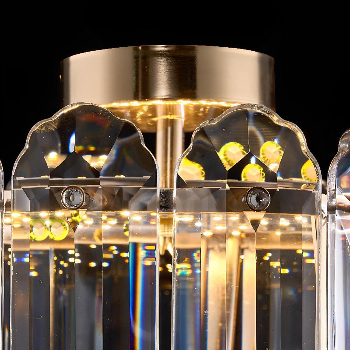 Luxury Crystal Flower Flush Mount Light Living Room Image - 18