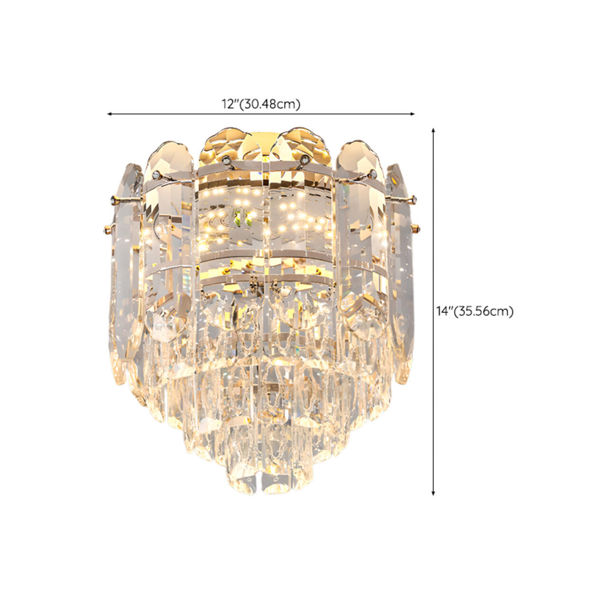 Luxury Crystal Flower Flush Mount Light Living Room Image - 21