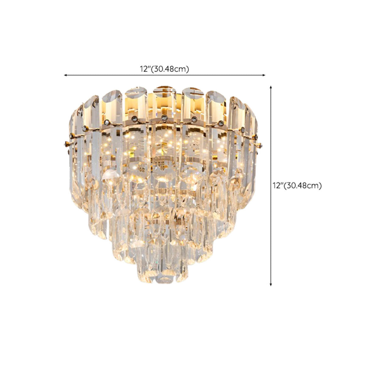 Luxury Crystal Flower Flush Mount Light Living Room Image - 22