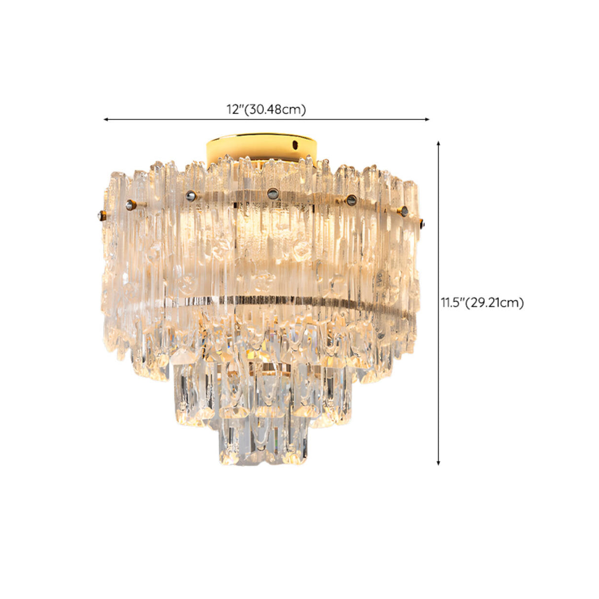 Luxury Crystal Flower Flush Mount Light Living Room Image - 23