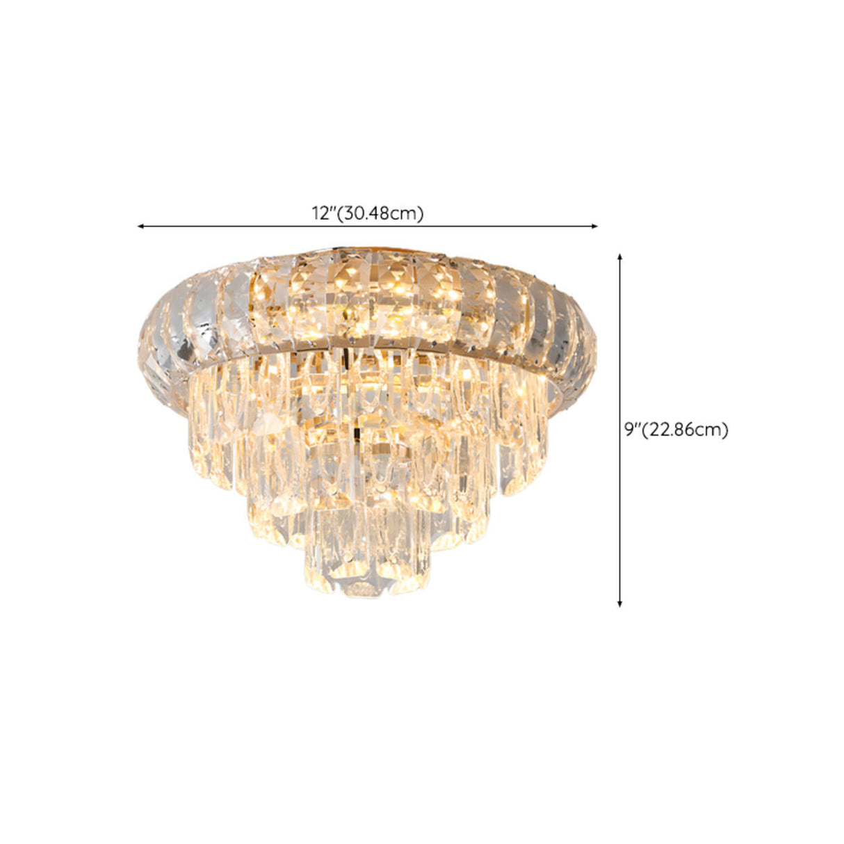 Luxury Crystal Flower Flush Mount Light Living Room Image - 24