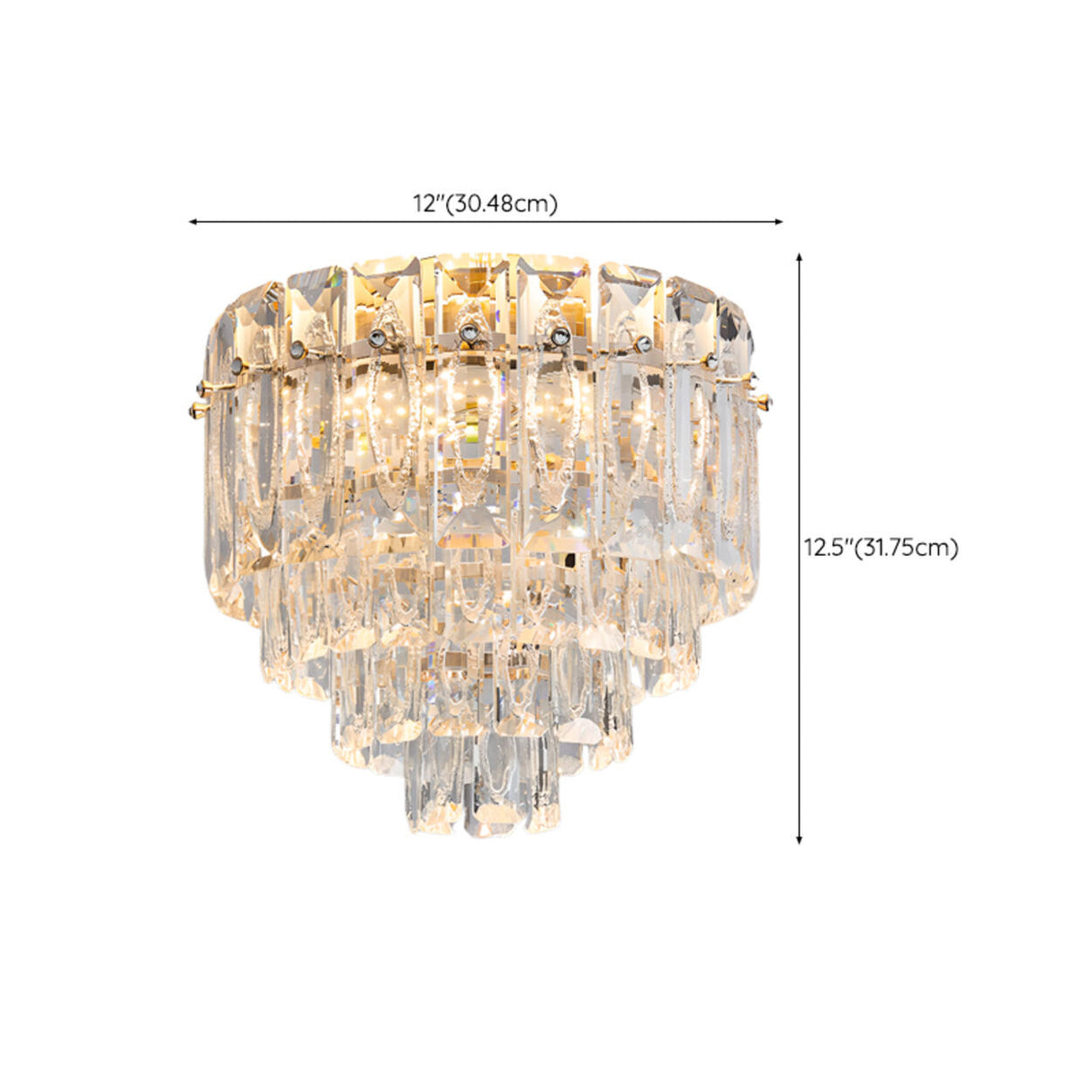 Luxury Crystal Flower Flush Mount Light Living Room Image - 25