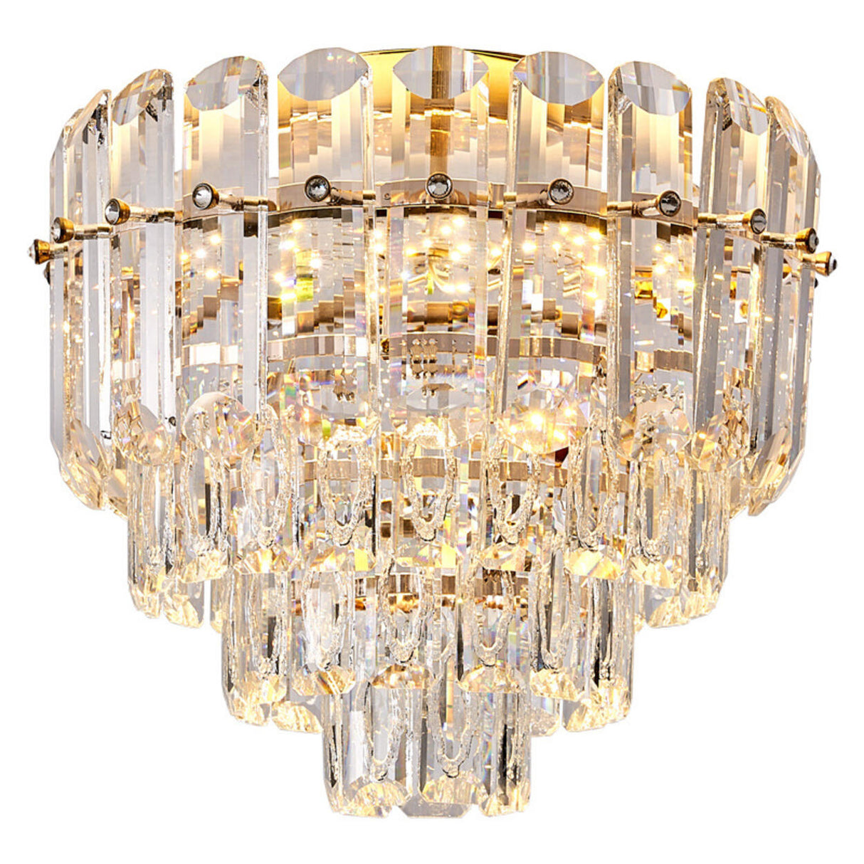 Luxury Crystal Flower Flush Mount Light Living Room Image - 5