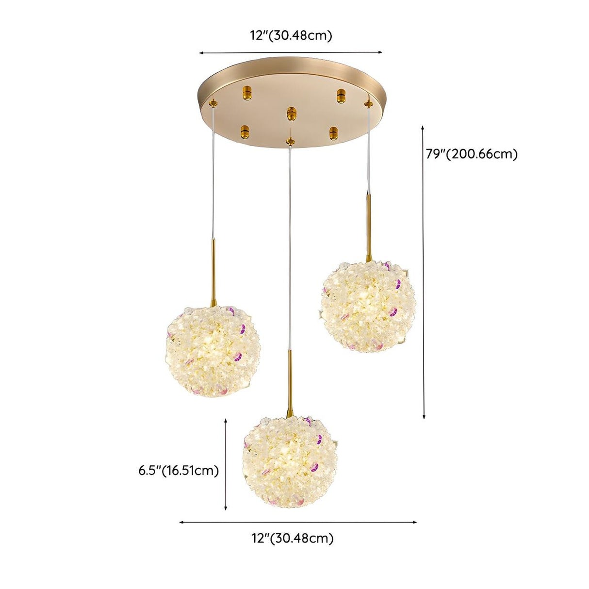 Luxury Crystal Gold Globe Adjustable Pendant Light Image - 15