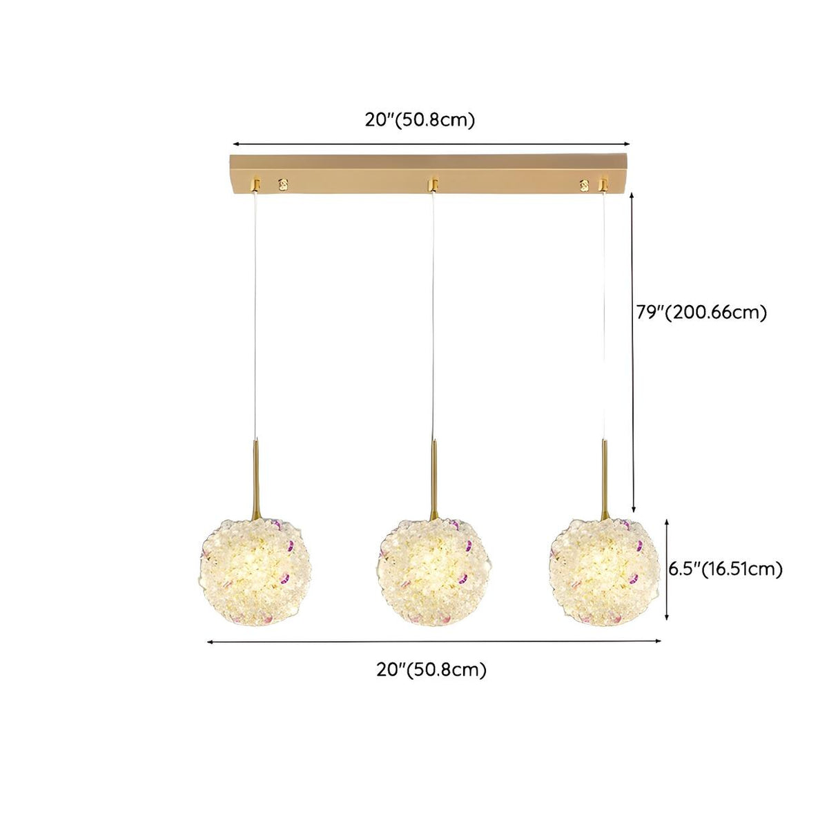 Luxury Crystal Gold Globe Adjustable Pendant Light Image - 16