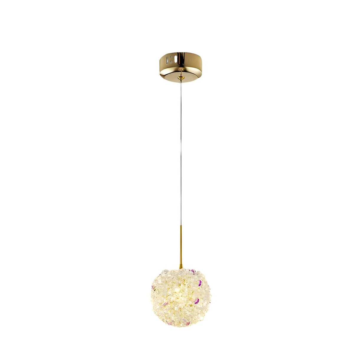 Luxury Crystal Gold Globe Adjustable Pendant Light Image - 7