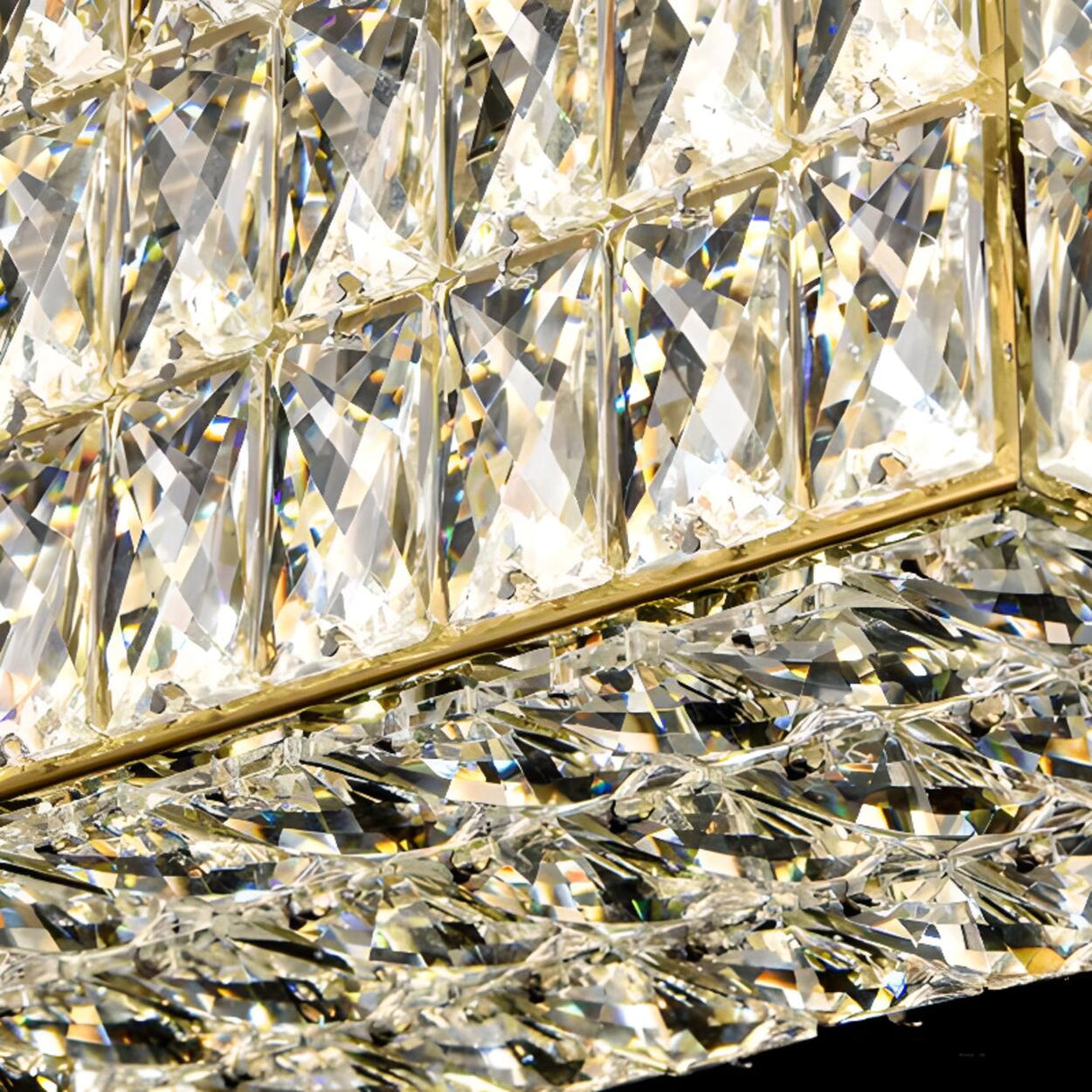 Luxury Crystal Rectangular Dining Island Pendant Light Image - 10