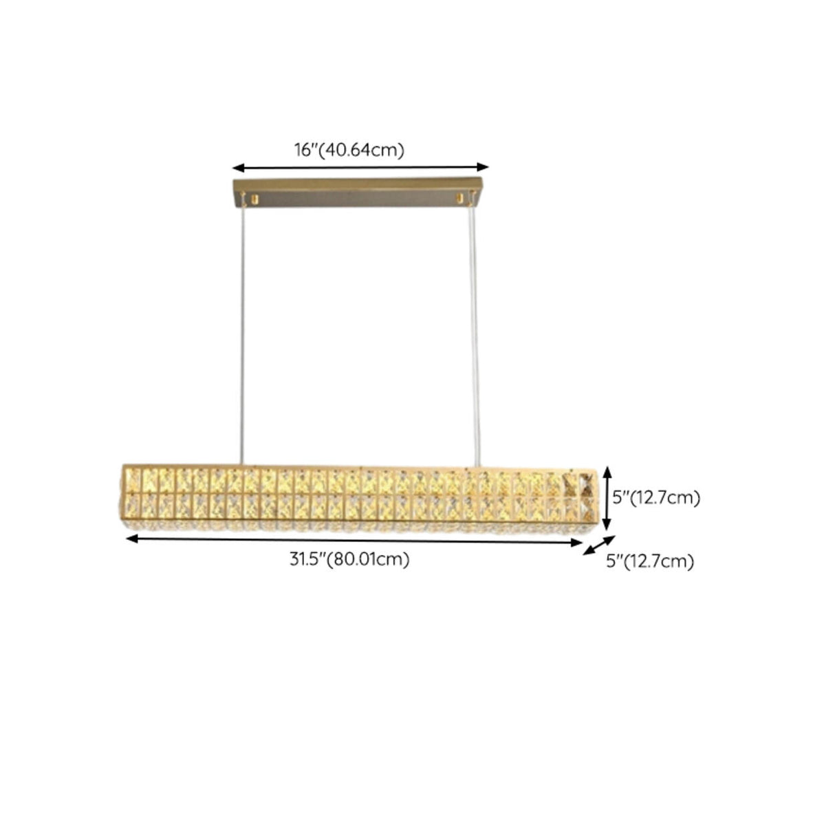 Luxury Crystal Rectangular Dining Island Pendant Light