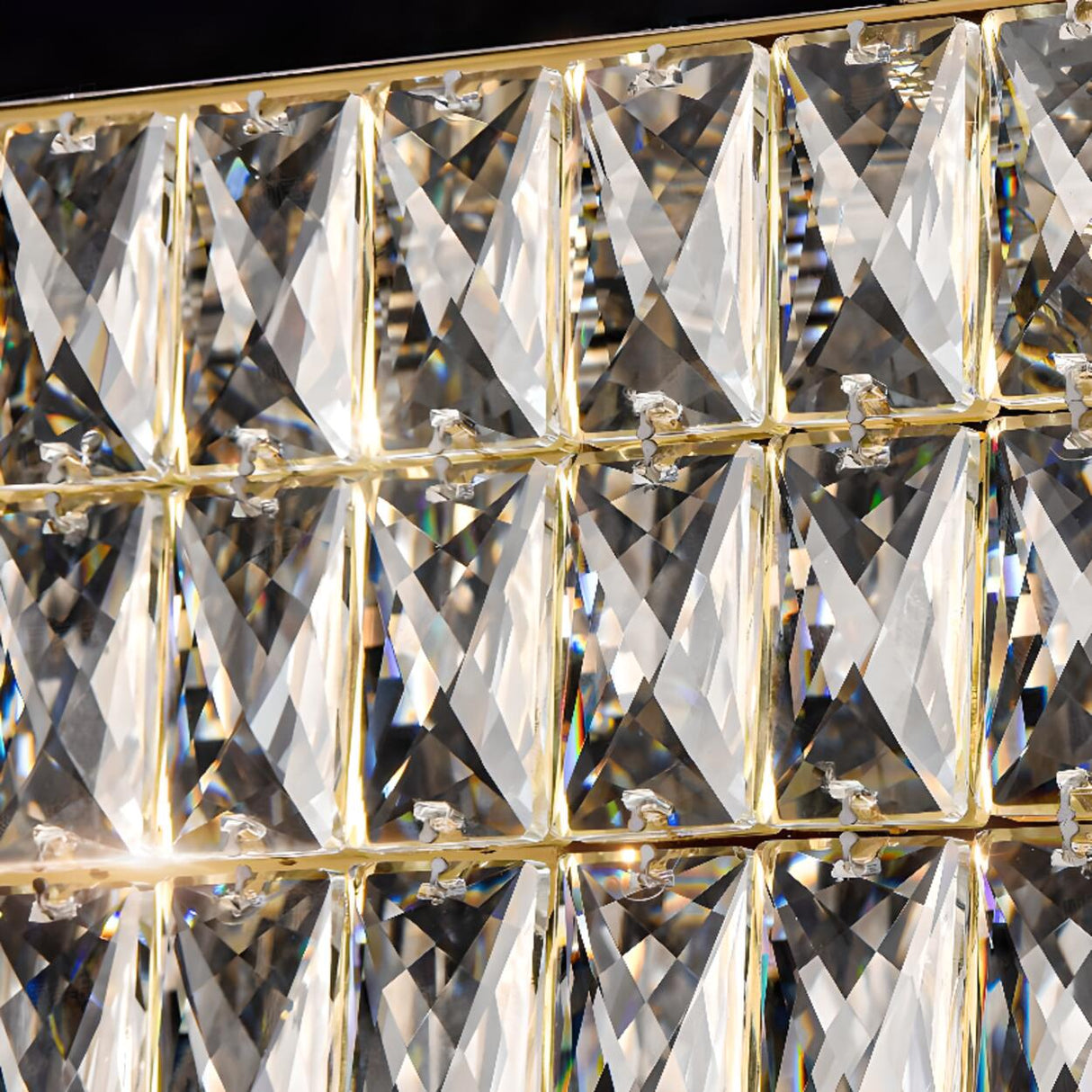 Luxury Crystal Rectangular Dining Island Pendant Light Image - 9